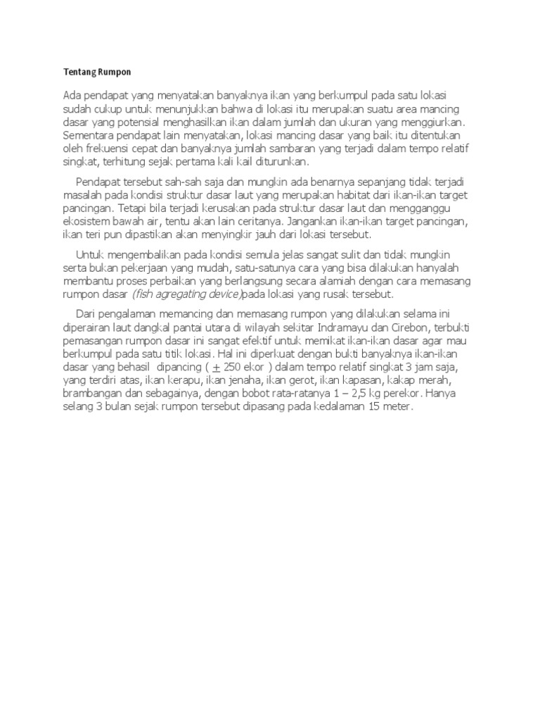 Tentang Rumpon | PDF