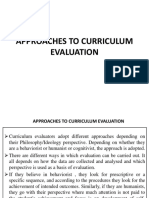 Approaches To Curriculum Evaluation
