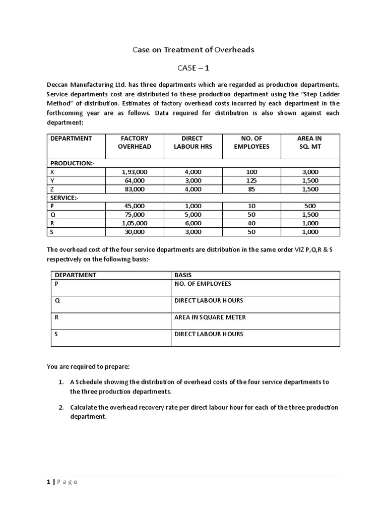 Overhead Cost Distribution Methods | PDF | Economies