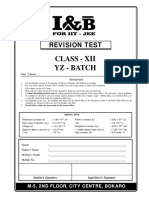 Test (24-07-21) Class - 12, Yz Batch