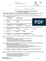 Midterm Examination in Ped7 (Individual & Dula Sports)