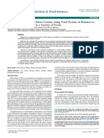 Estimation of Dietary Gluten Content Using Total Protein in Relation To Gold Standard Testing in A Variety of Foods 2155 9600.1000296