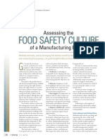 Food Safety Culture: Assessing The of A Manufacturing Facility