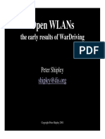 The Early Results of Wardriving: Open Wlans