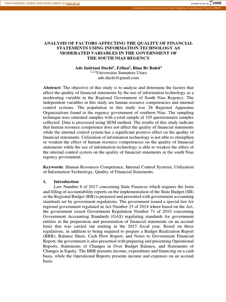 Provided by International Journal of Public Budgeting, Accounting and Finance (IJPBAF) PDF