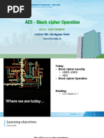 Lecture 04 - AES - Block Cipher Operations