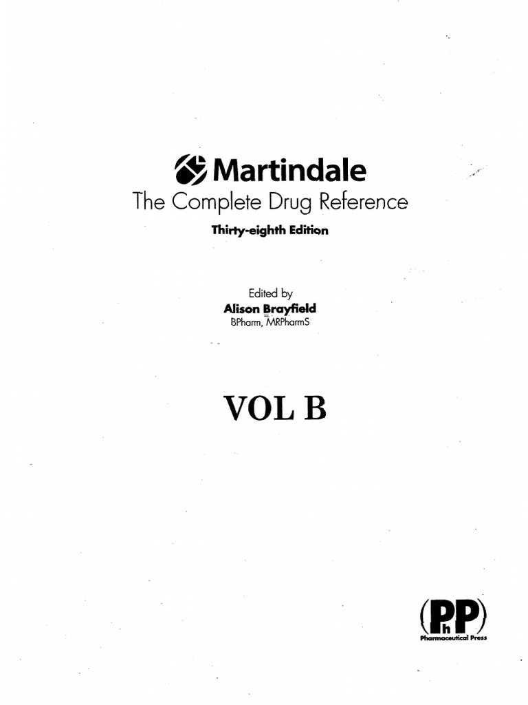 Martindale 38 Vol B Pdf Clinical Medicine Medical Treatments