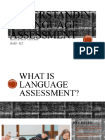 Understandin G Language Assessment: Paul Levin R. Olaybar Maed - Elt