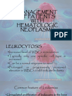 Management of Patients With Hematologic Neoplasms