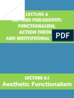 MODULE 6 Art & Philosophy Functionalism, Action Theory and Institutional Theory