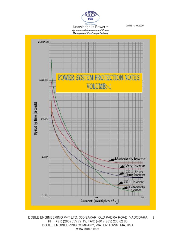 32A.Power System Protection Notes Vol1Bnew PDF Relay