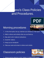 Mr. Cedeno's Class Policies and Procedures