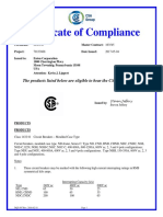 Certificate of Compliance: The Products Listed Below Are Eligible To Bear The CSA Mark Shown