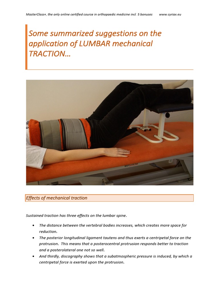 Ebook Lumbar Traction | PDF | Vertebral Column | Pelvis