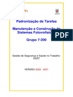 Padronização de Tarefas Manutenção e Construção de Sistemas Fotovoltaicos Grupo 7-200