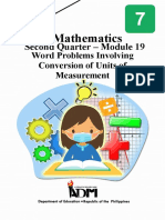 Mathematics7 - Q2 - M19 - Words - Problems - Involving - Conversion - of - Units - of Measurement - v3