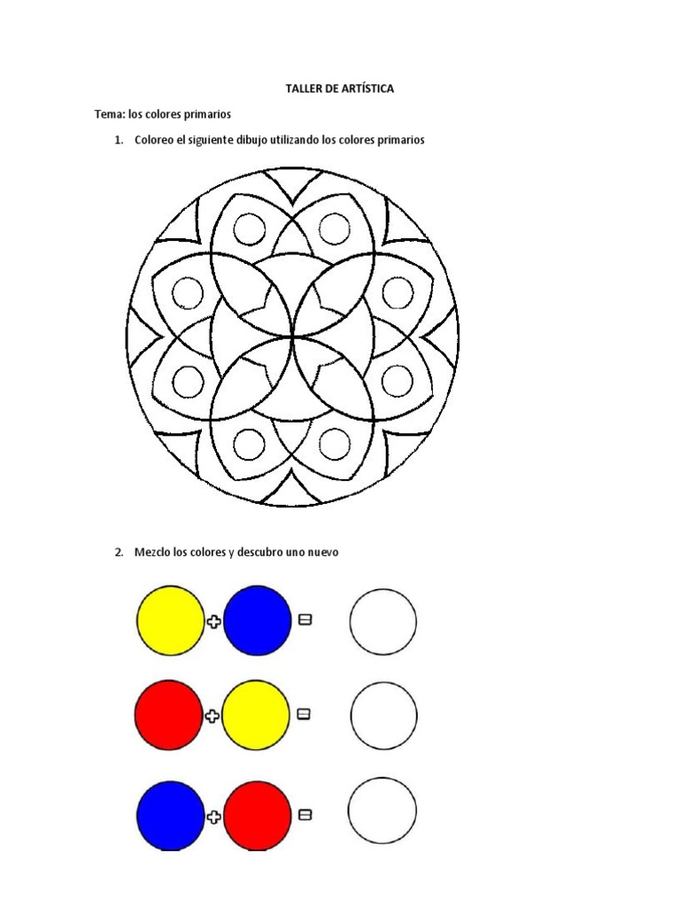 Taller de Colores Primarios para Niños | PDF | Métodos y materiales de ...