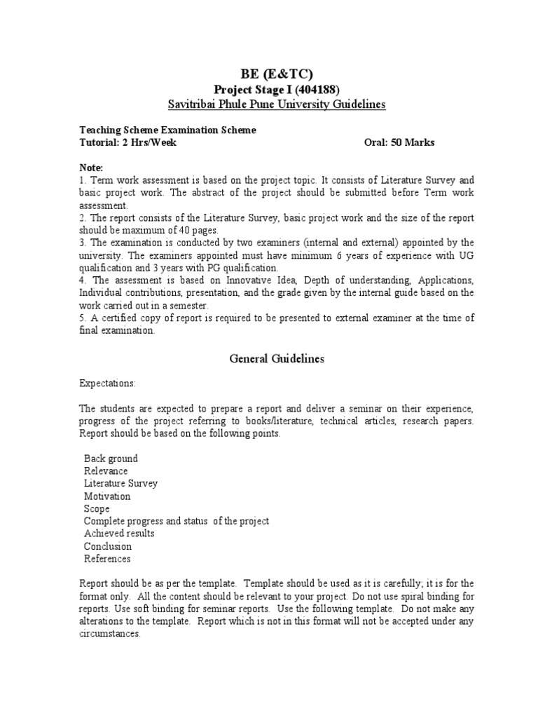 Project Stage I Guidelines for E&TC | PDF | Matrix (Mathematics ...