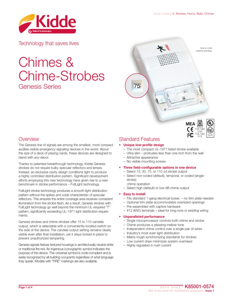 Chimes & ChimeStrobes Genesis Series PDF Decibel Root Mean Square