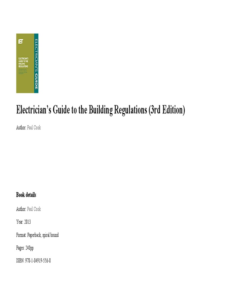 Electrician's Guide to the Building Regulations (3rd Edition): A ...
