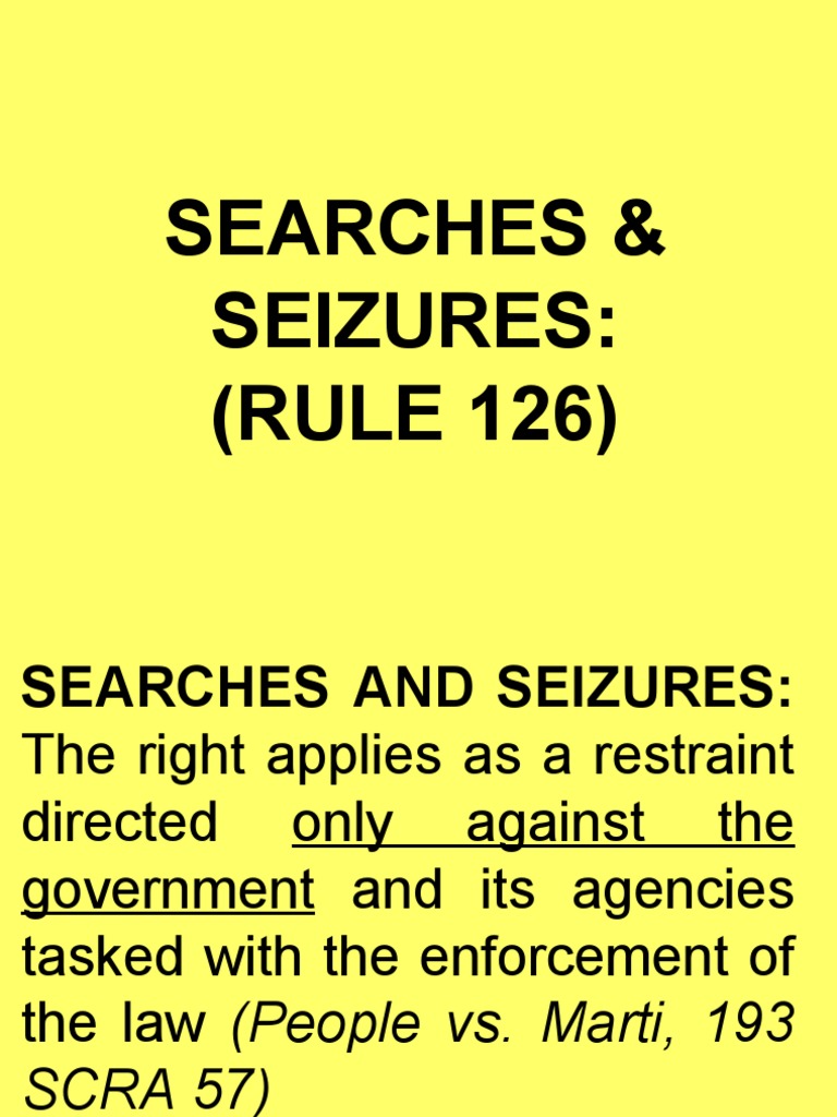 Unreasonable Searches and Seizures in the Philippines | PDF | Search ...