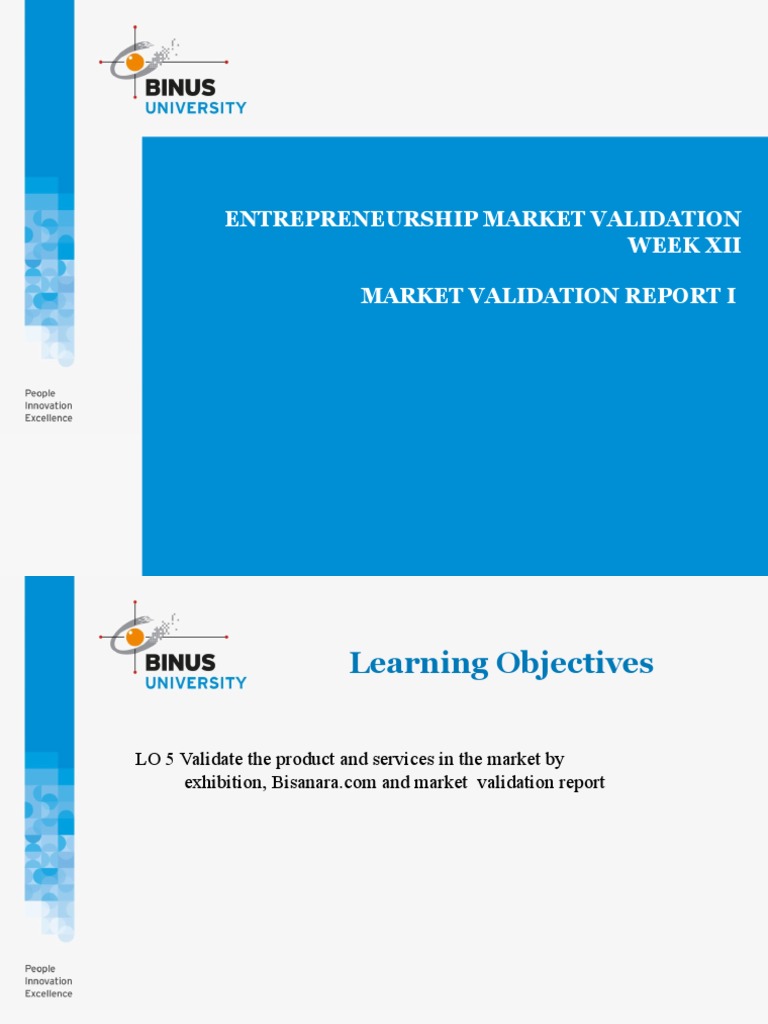 Week 12 - Market Validation Report I r1 | PDF | Learning | Communication