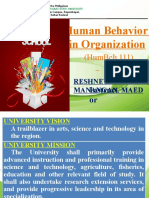 Human Behavior in Organization: (Humbeh 111)
