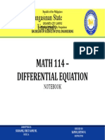 Pangasinan State Urdaneta City Campus Math 114 Differential Equation Notebook