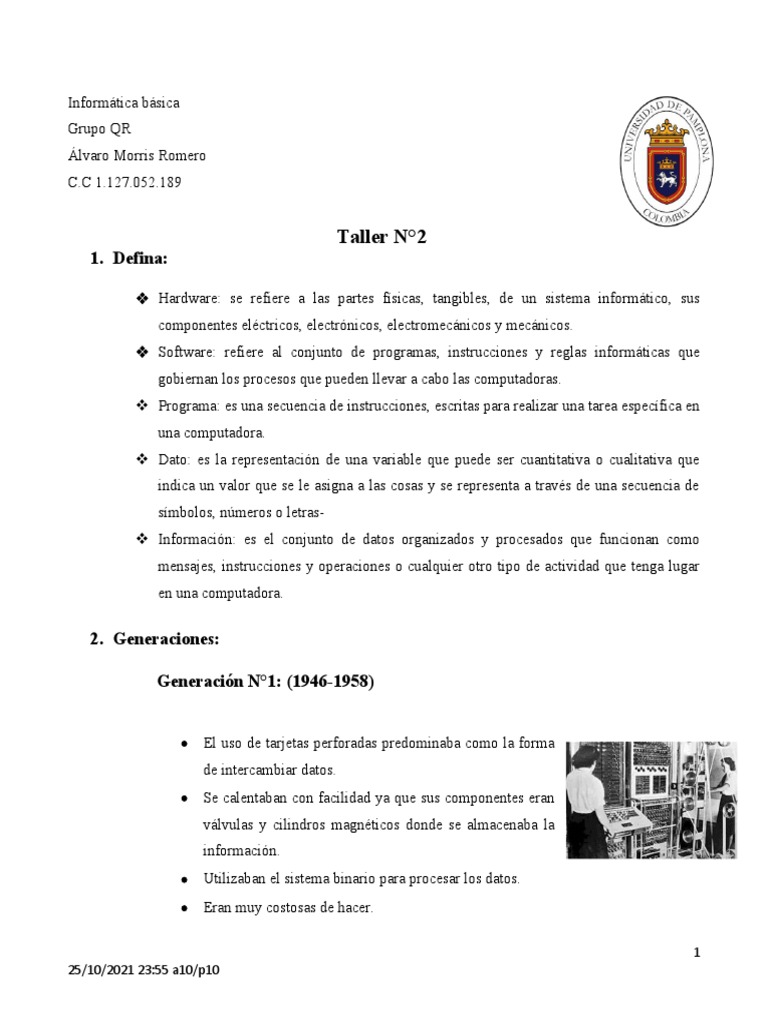 Taller 2 Informatica Basica | PDF | Hardware de la computadora | Periférico