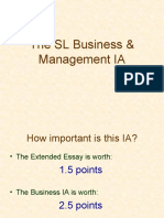 Business Management IB Internal Assessment IA SL