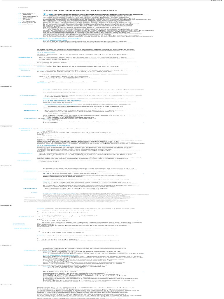 Teoría De Números Y Criptografía Pdf Teoría De Los Números Número