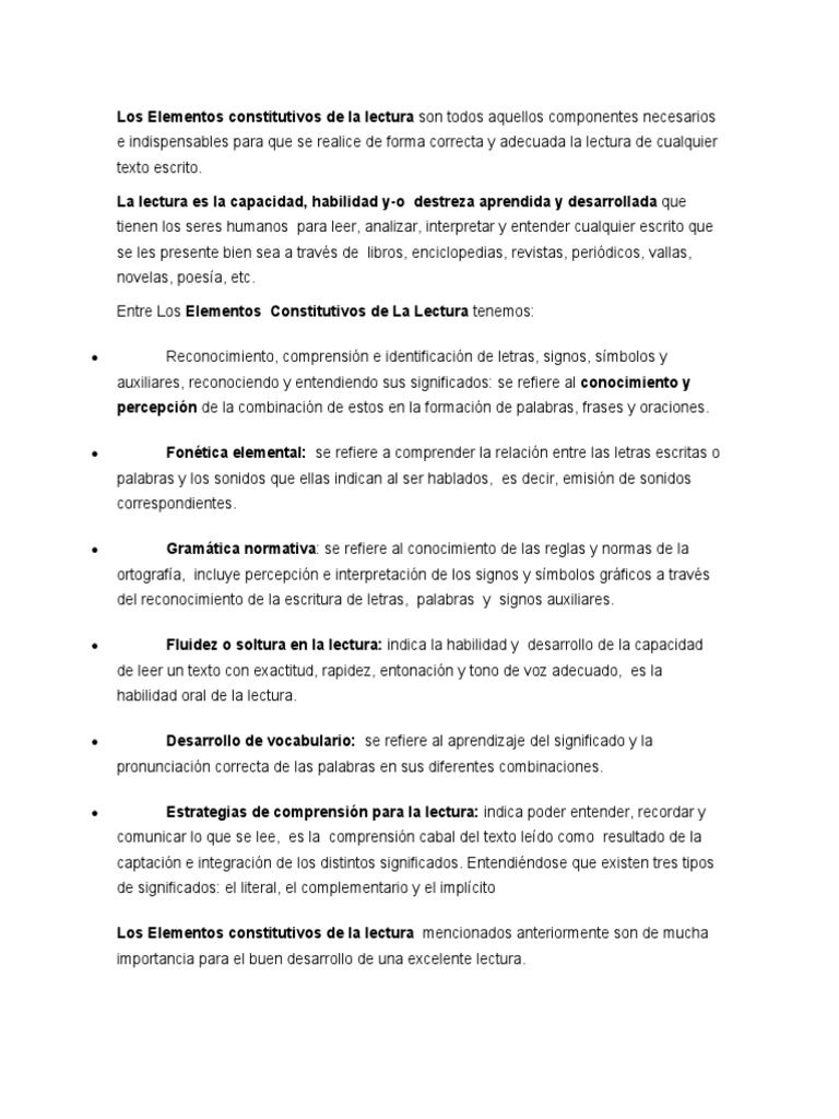 Elementos Clave de la Lectura y Comprensión | PDF | Enfermería | Cognición