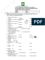 Penilaian Tengah Semester I Madrasah Ibtidaiyah TAHUN PELAJARAN 2021/2022