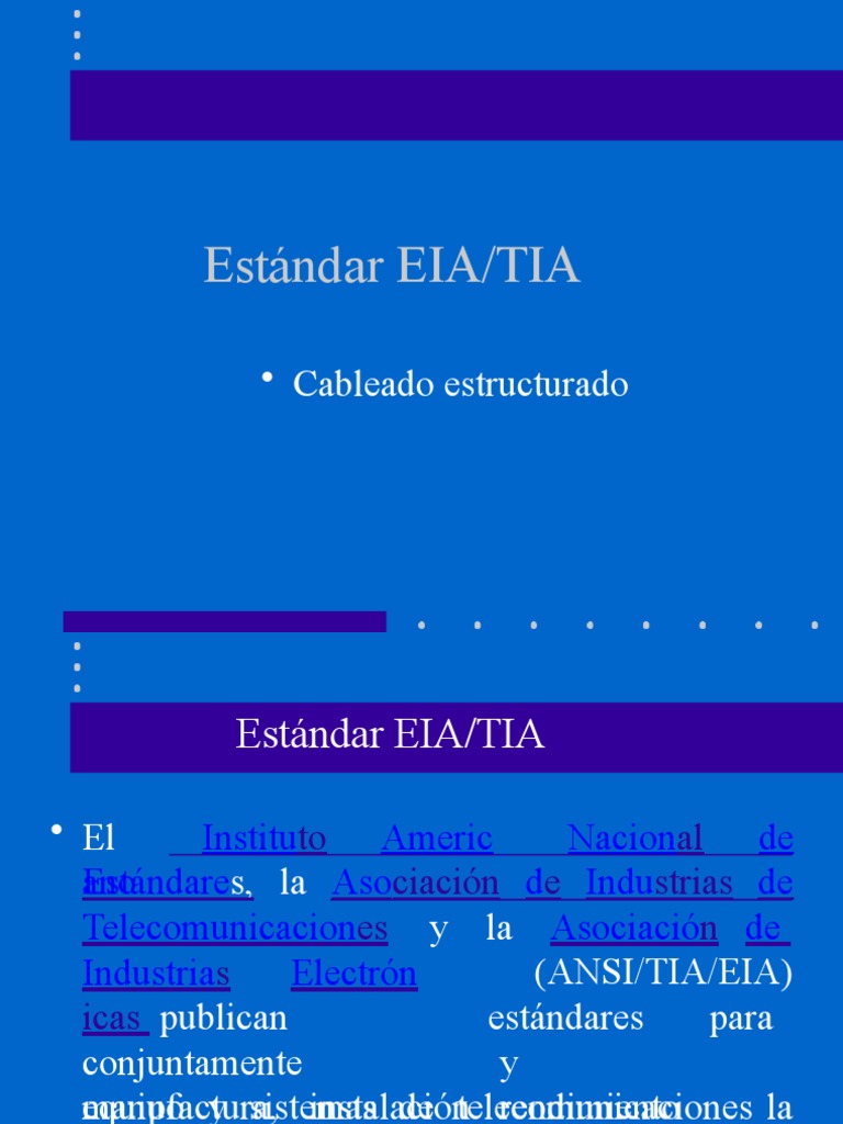 Estandar Eia Tia Cableado Estructurado | PDF | Tecnología de ...