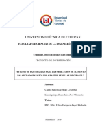 Universidad Técnica de Cotopaxi: Facultad de Ciencias de La Ingeniería Y Aplicadas