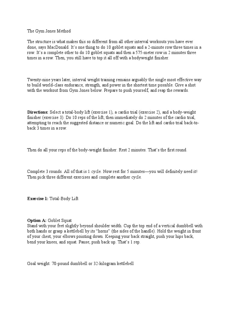 The Gym Jones Method PDF Kettlebell Recreation