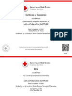 Red Cross CPR Aed First Aid Certificate