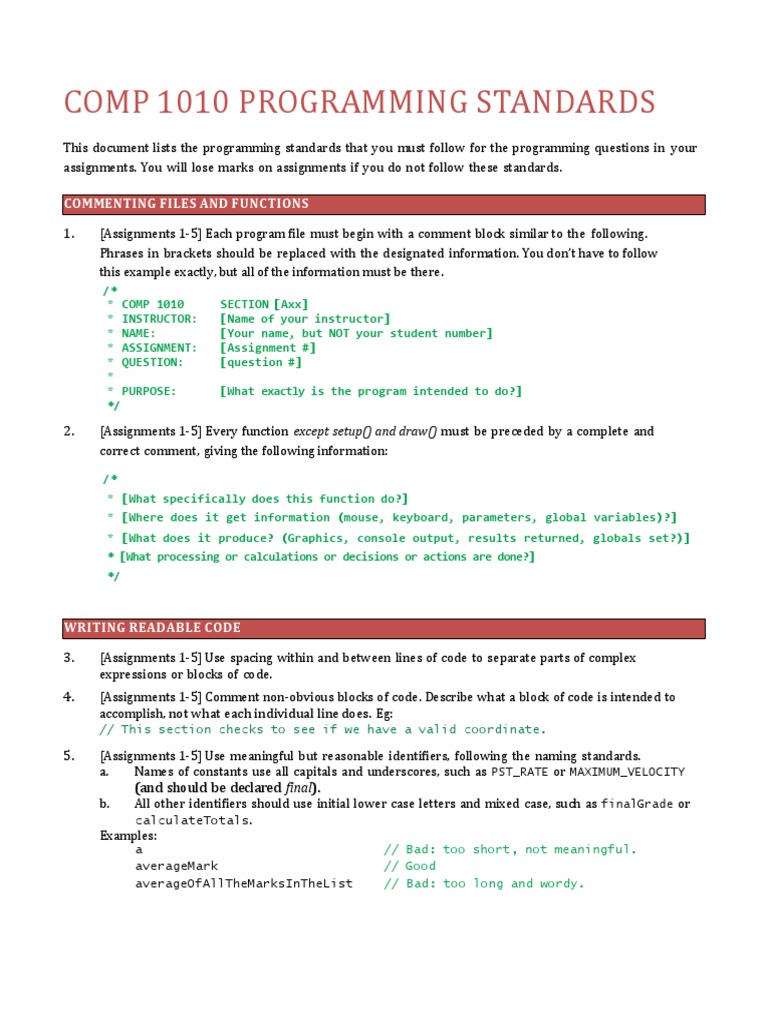 Programming Standards | PDF | Control Flow | Software Development