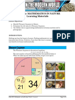 Lesson 1: Mathematics in Nature Learning Materials: Fibonacci Sequence