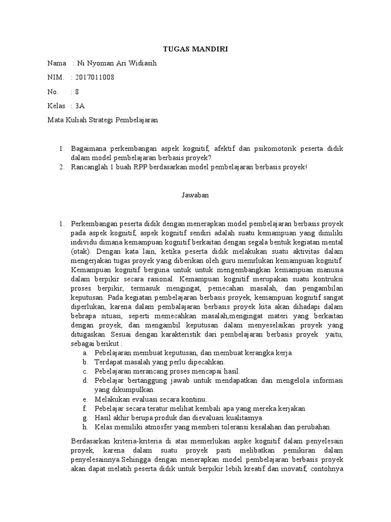 RPP Pembelajaran Berbasis Proyek Geometri | PDF
