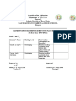 Reading Program Intervention Plan