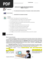 Module in Computer Programming WEEK 1 Lesson 1