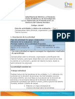 Guia de Actividades y Rúbrica de Evaluación - Unidad 1 y 2 - Fase 1 Conceptualizar Sobre Dirección, Planificación y Organización Del Talento Humano