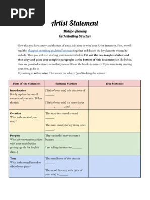artist statement template