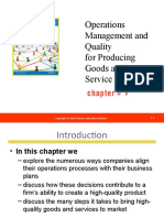 Operations Management and Quality For Producing Goods and Service