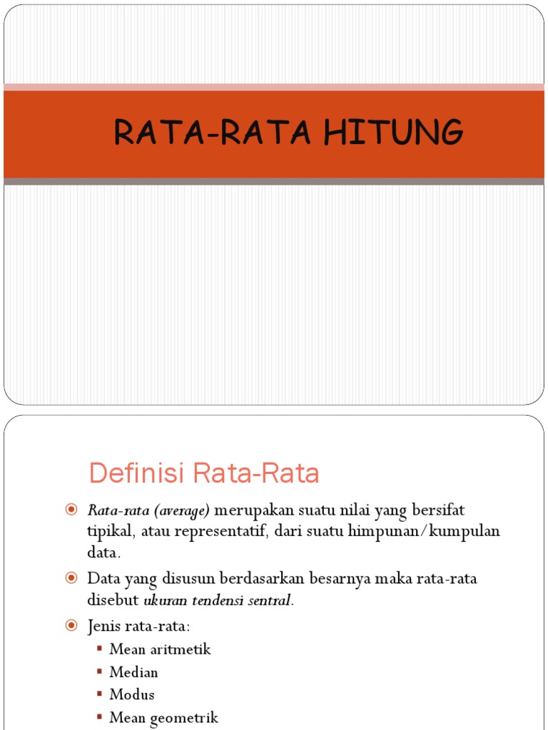 Rata-Rata: Mean, Median, dan Modus | PDF | Komputer
