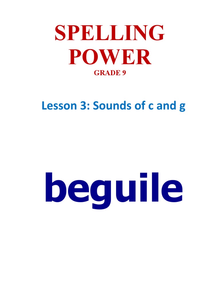 Spelling Power Grade 9 Unit 3 PDF
