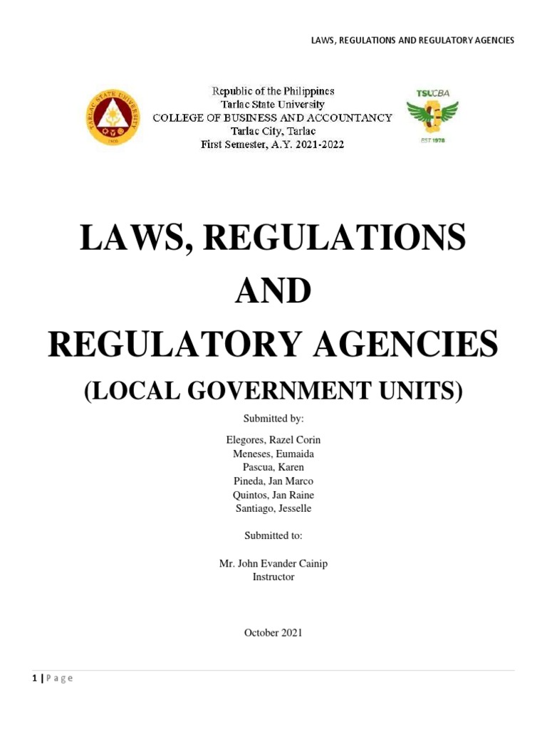 Local Government Units: Laws & Regulations | PDF | Taxes | Policy