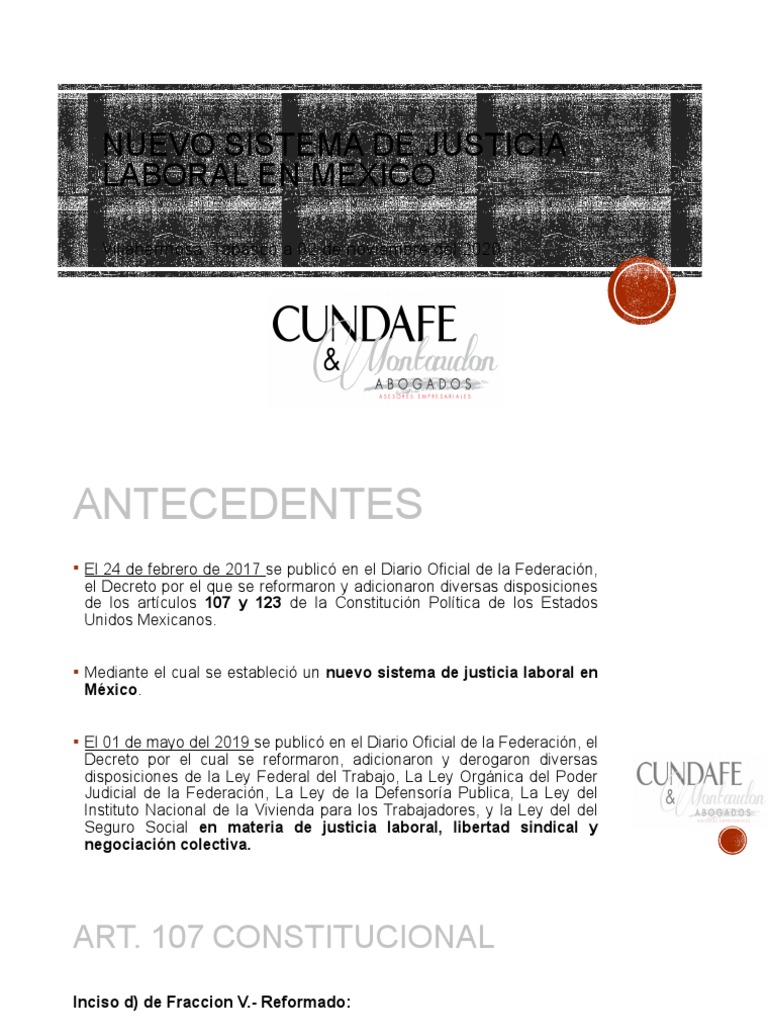 Nuevo Sistema de Justicia Laboral en México | PDF | Demanda judicial ...