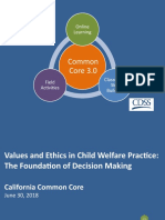 California Common Core Values and Ethics in Child Welfare
